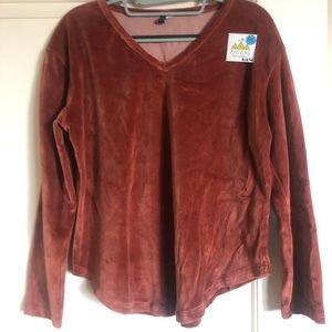 Zig zag velvet shirt size S